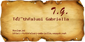 Tóthfalusi Gabriella névjegykártya